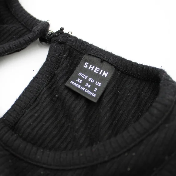Black Ribbed Fitted Tank Romper by Shein (XS) - Picture 3 of 4